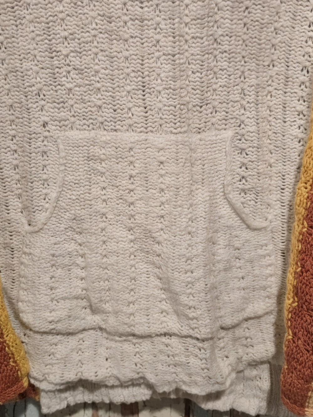 Natural Reflections Retro Stripe Open Knit Hoodie Sweater – Size Medium. - Picture 4 of 8